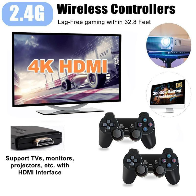 M8 Game Stick 4K UHD Retro Game,Video Game Stick Lite 4K Video Game M8 Console 64GB 2.4G Double Wireless Controller for 20000 Retro Games Kid Xmas Gift