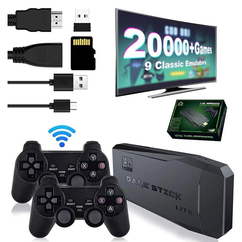 M8 Game Stick 4K UHD Retro Game,Video Game Stick Lite 4K Video Game M8 Console 64GB 2.4G Double Wireless Controller for 20000 Retro Games Kid Xmas Gift