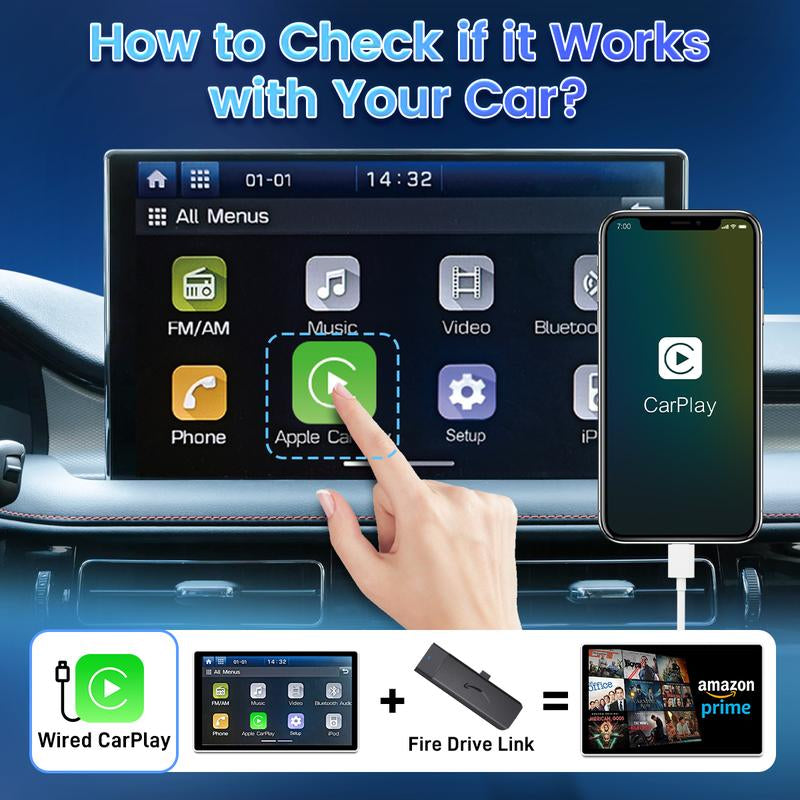 Carlinkit Fire TV Stick Specifically Designed for Amazon Fire TV Stick Enjoy Streaming in Your Car Wired Carplay to HDMI